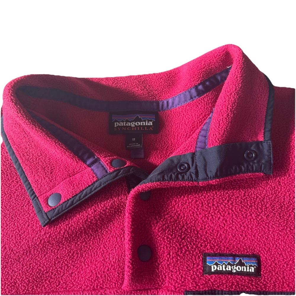 Vintage Patagonia Synchilla Red Snap-T Pullover Fleece Jacket ~ Size Medium - Picture 3 of 4